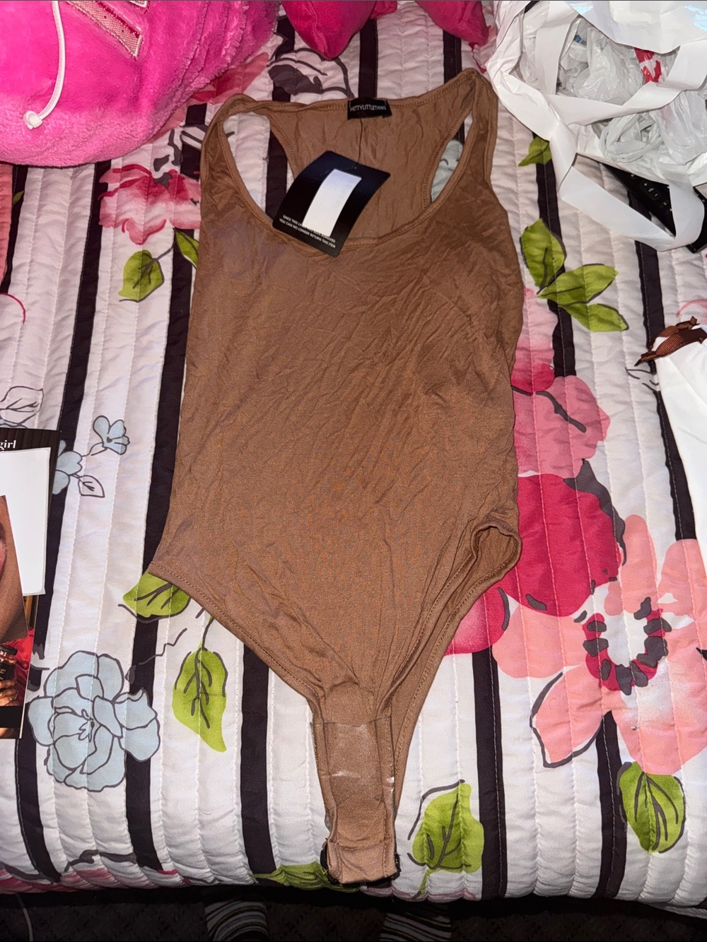 Pretty little thing Brown One-Piece Bodysuit -